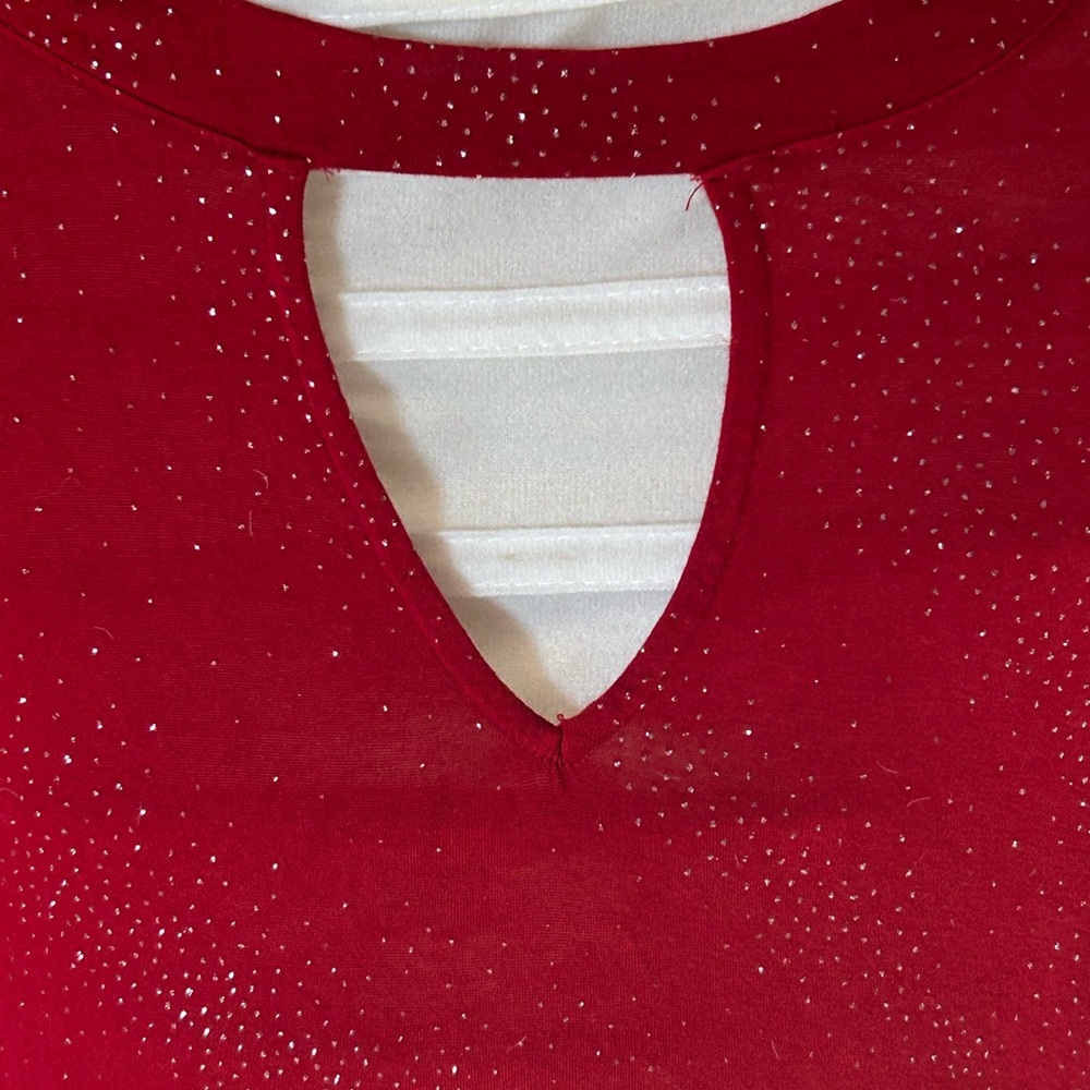 ❤️Jennifer Lopez Red Embellished Tunic Top- XS - Picture 4 of 7